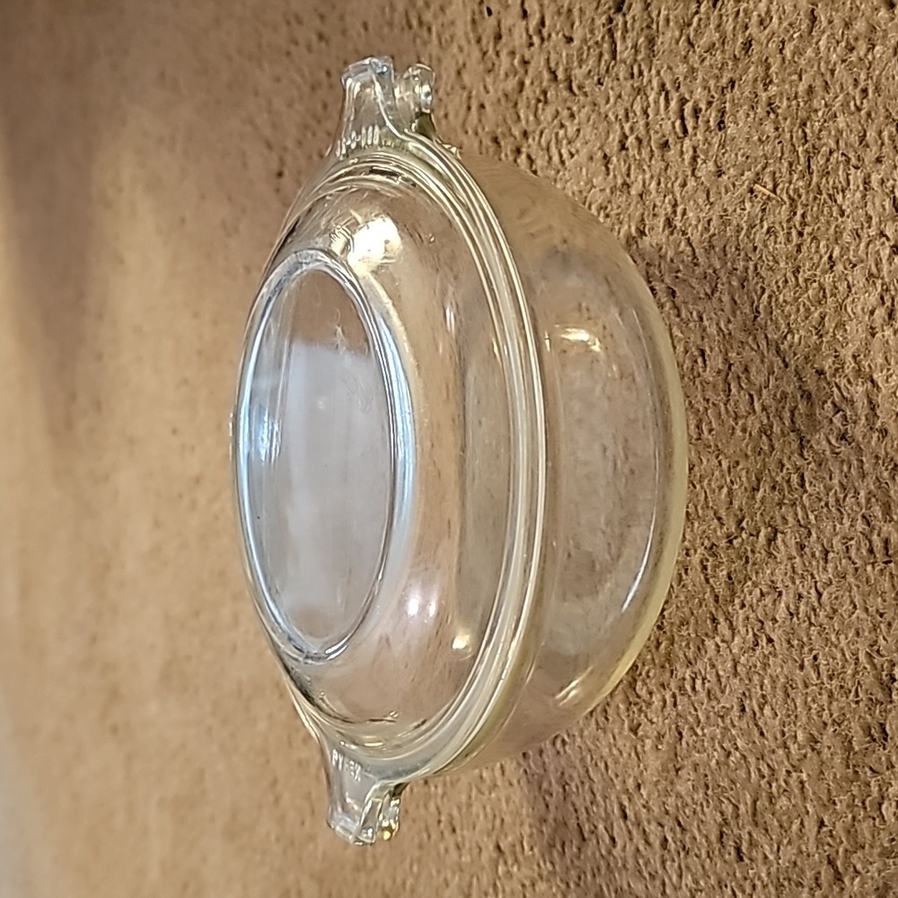 Pyrex Baking Dish w/Lid  Handles Vintage Clear Glass